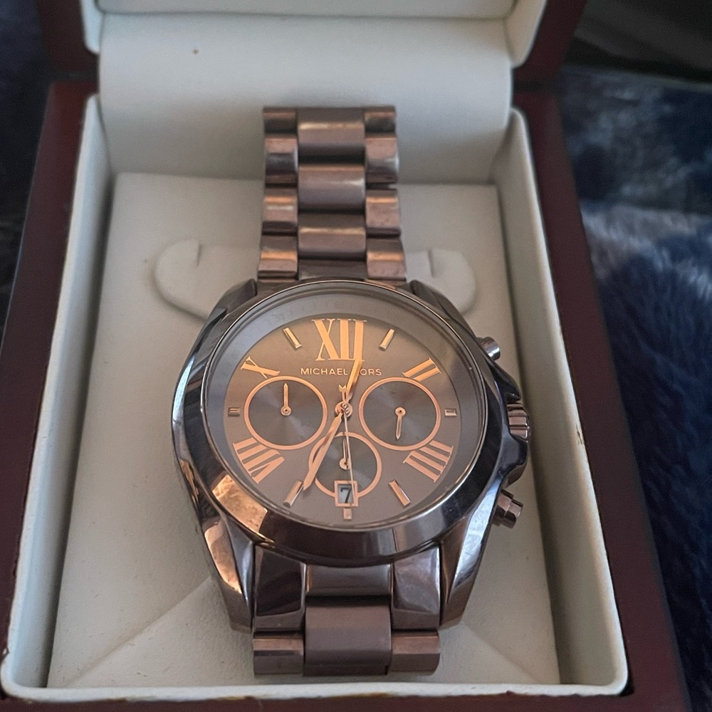 Womens chocolate brown Michael Kors watch